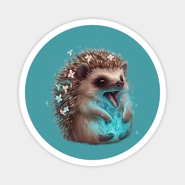 Hedgehog  It has an array of spines and flowers on its back Magnet by animegirlnft
